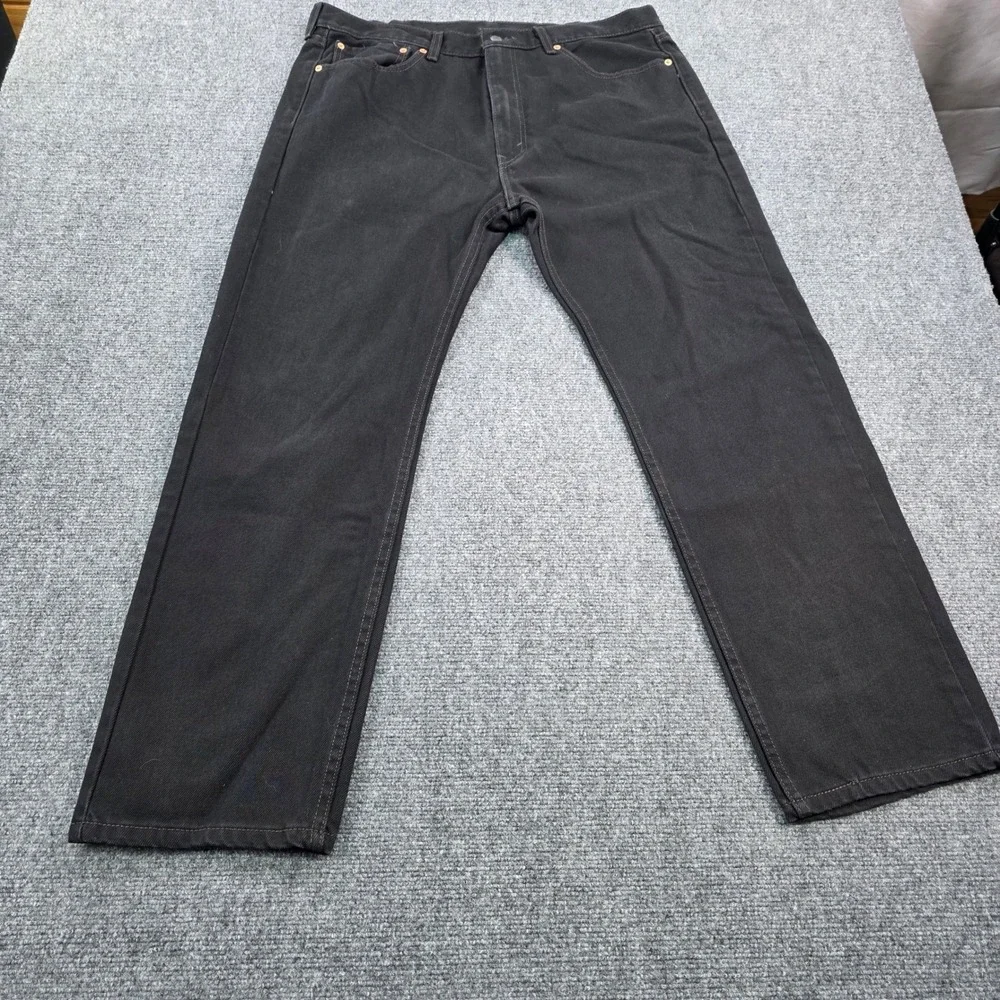 Levi's 505 Regular Fit Jeans Mens W38 L30 Black Denim Classic Casual‎